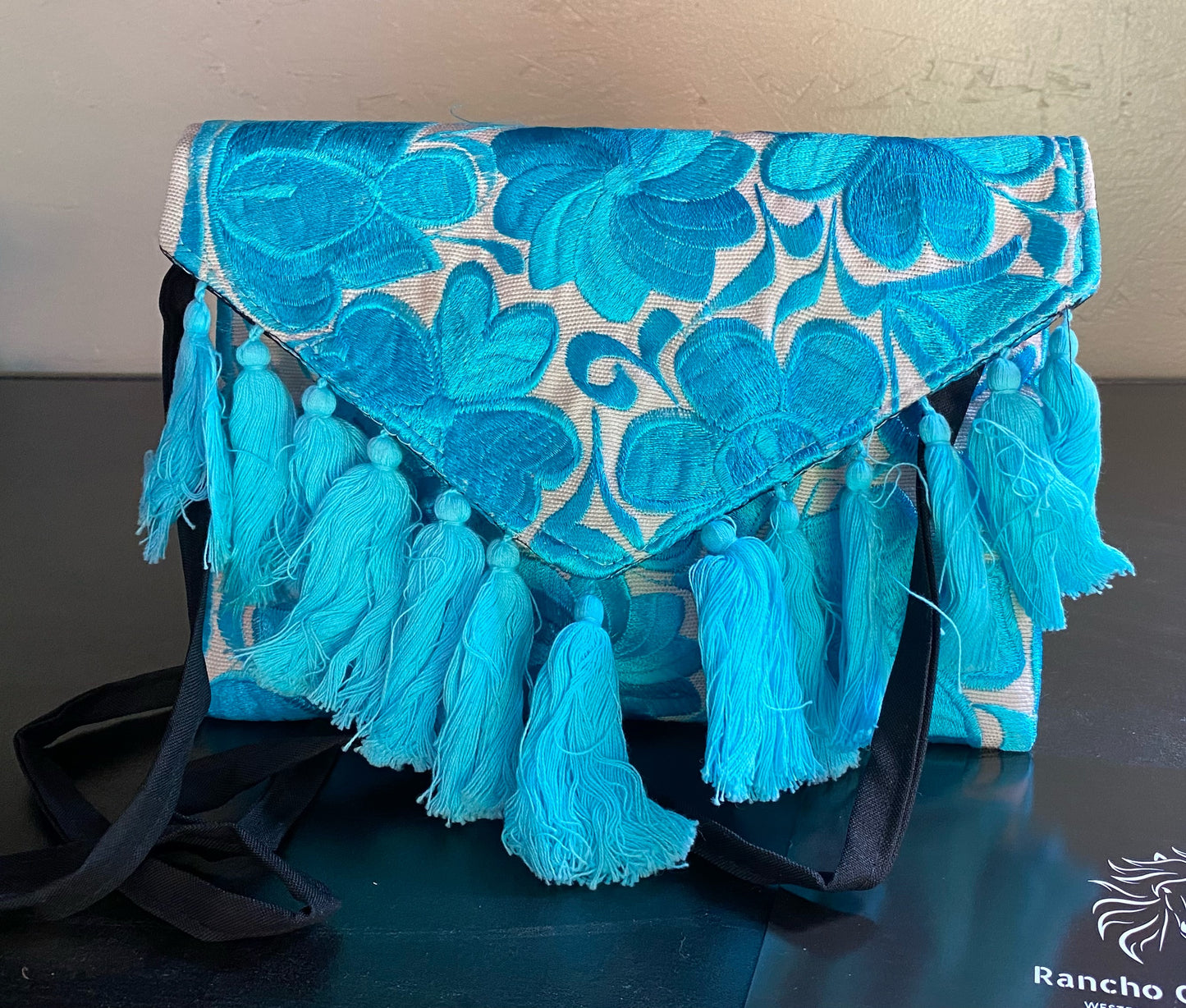 Embroidered Handbag Teal