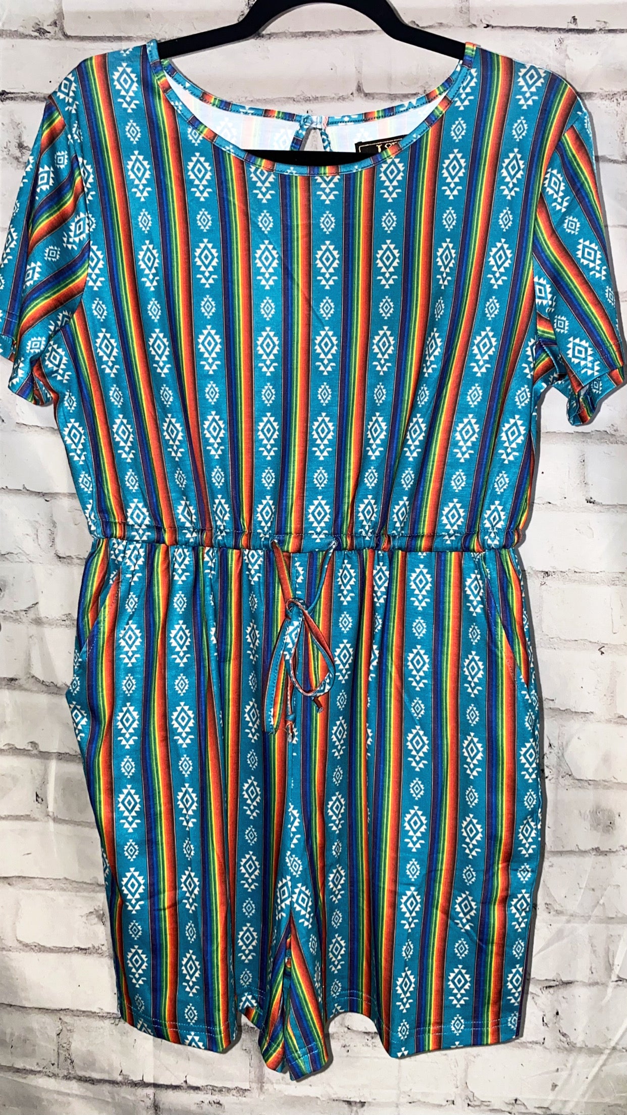 Teal Serape Romper