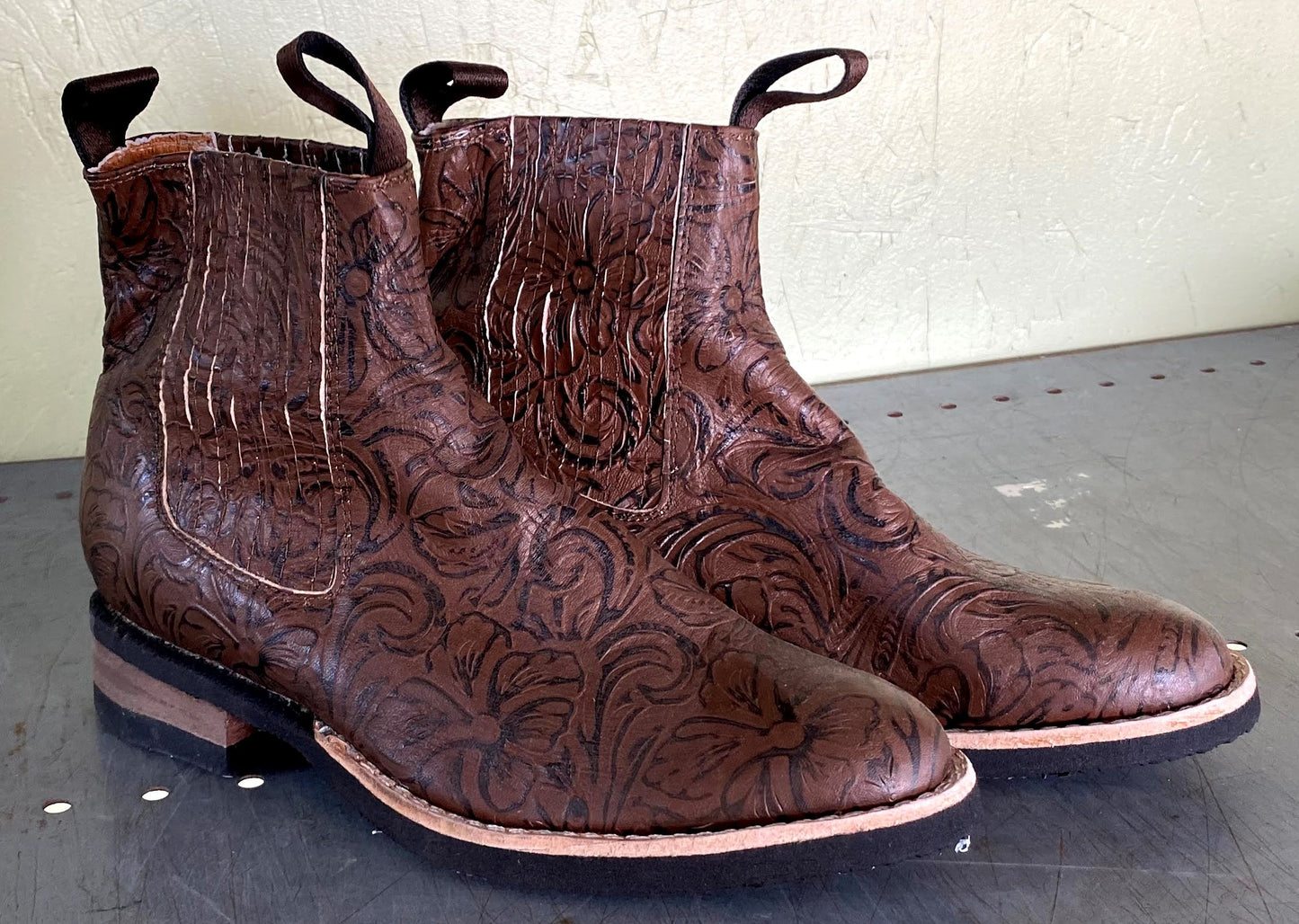 Chocolate Tooled Bootie