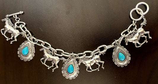 Horse & Teardrop Toggle Bracelet