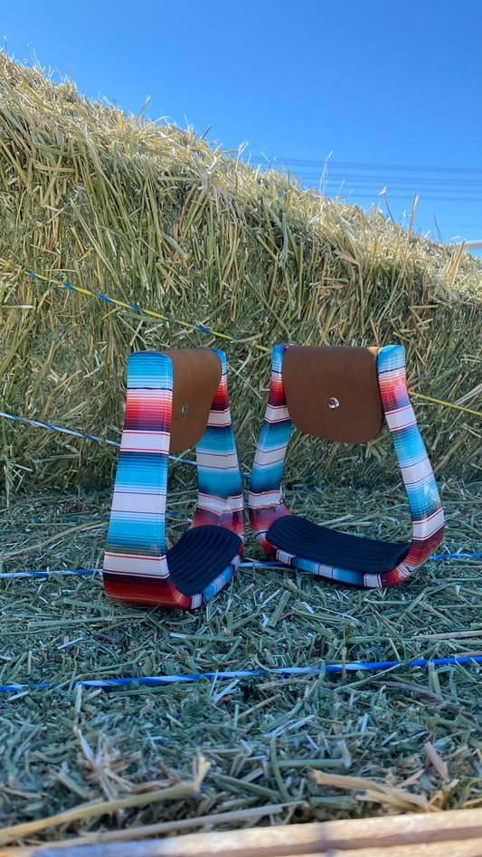 Teal Serape Stirrups