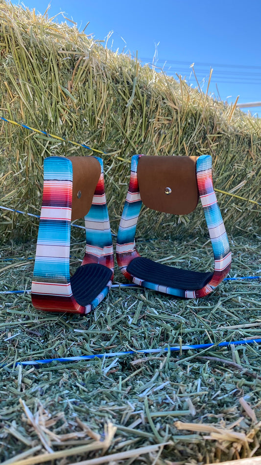 Teal Serape Stirrups