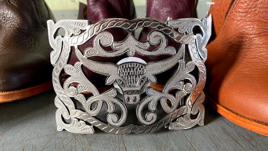 Long Horn Belt Buckle