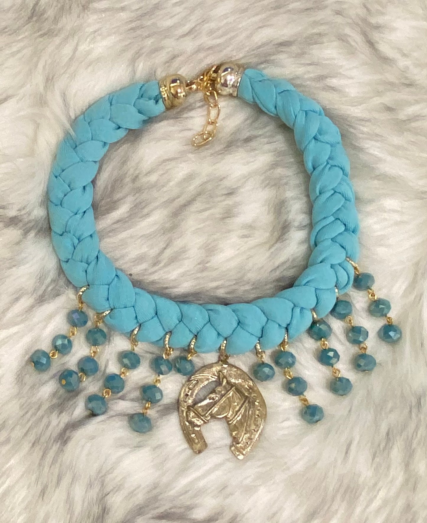 Teal Braided Necklace