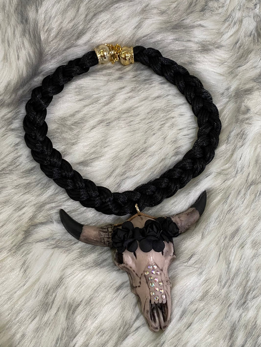 Black Bull Skull Necklace