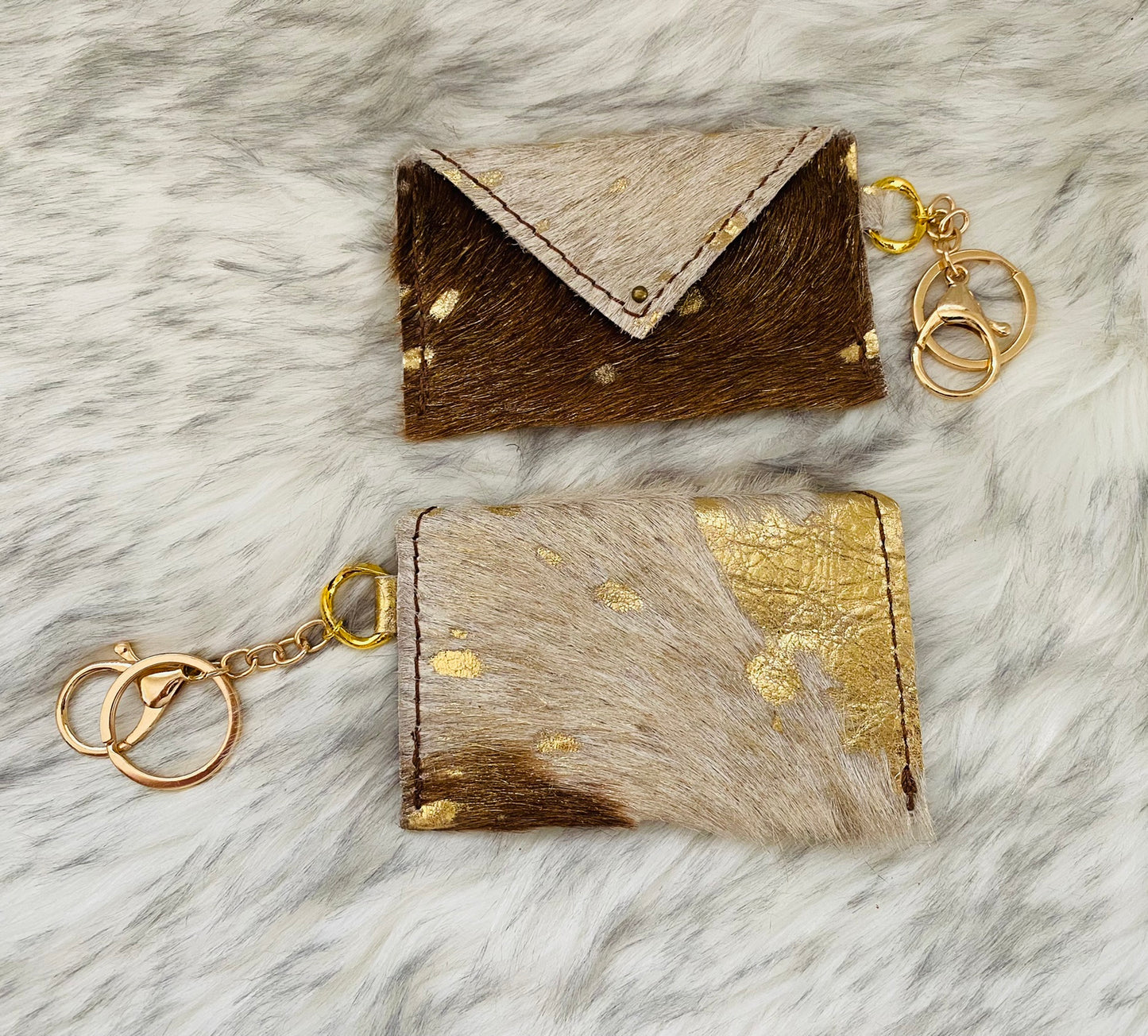 Gold Cowhide Coin Wallet