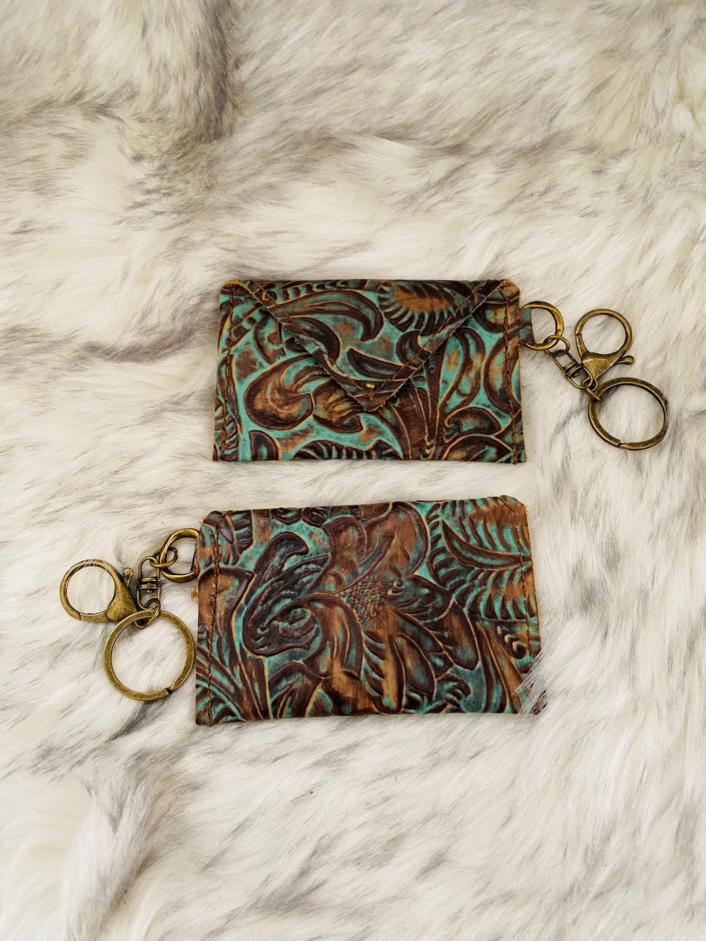 Teal Leather Coin Wallet