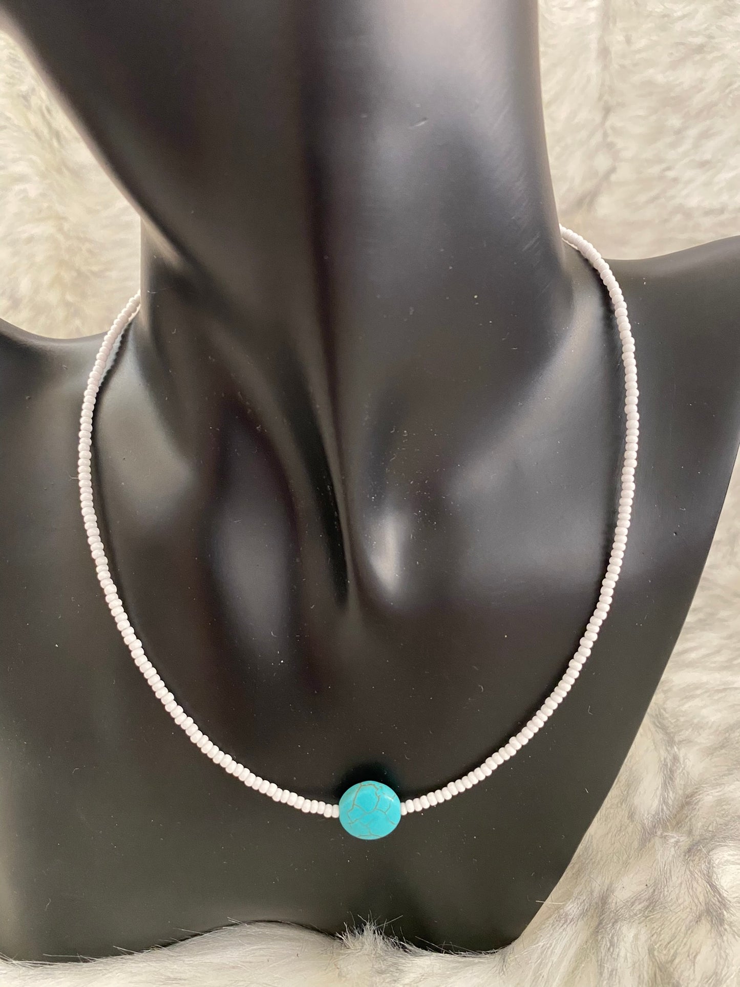 White & Teal Choker