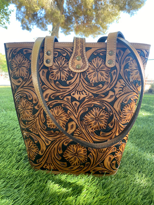 Handtooled Leather Handbag