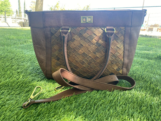 Tiled Cowhide Handbag & Crossbody