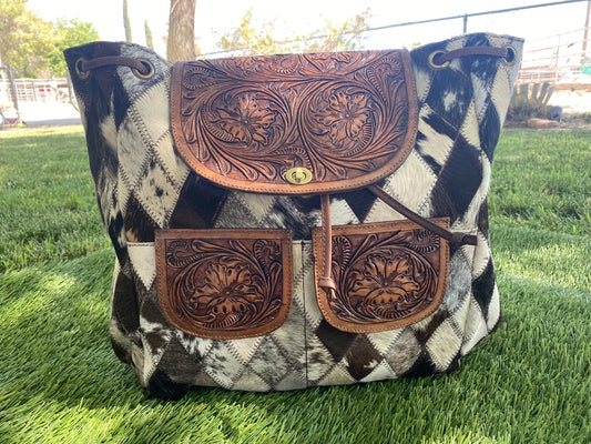 Diamond Cowhide Handbag